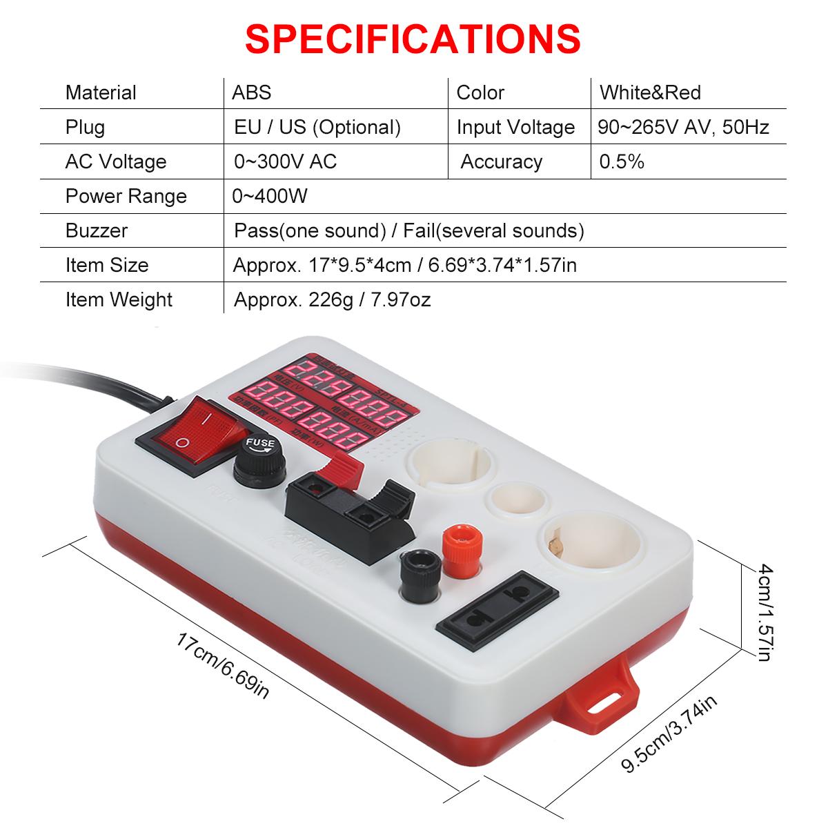 LED Power Tester Lamp Tester Box Test Clamp Electric Power Meter for Bulb Lighting Lamp Lantern Electric Parameter Measurement including Voltage Celsi
LED Power Tester Lamp Tester Box Test Clamp Electric Power Meter for Bulb Lighting Lamp Lantern Electric Parameter Measurement including Voltage Celsi