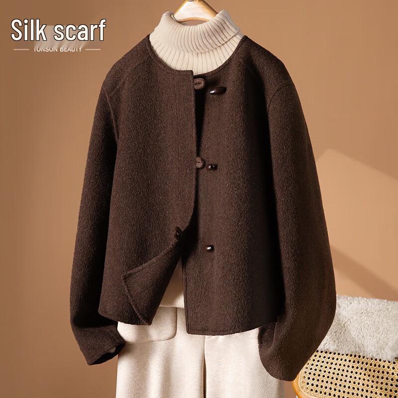 Women s Double-faced Wool Round Neck Coat M
Women s Double-faced Wool Round Neck Coat M