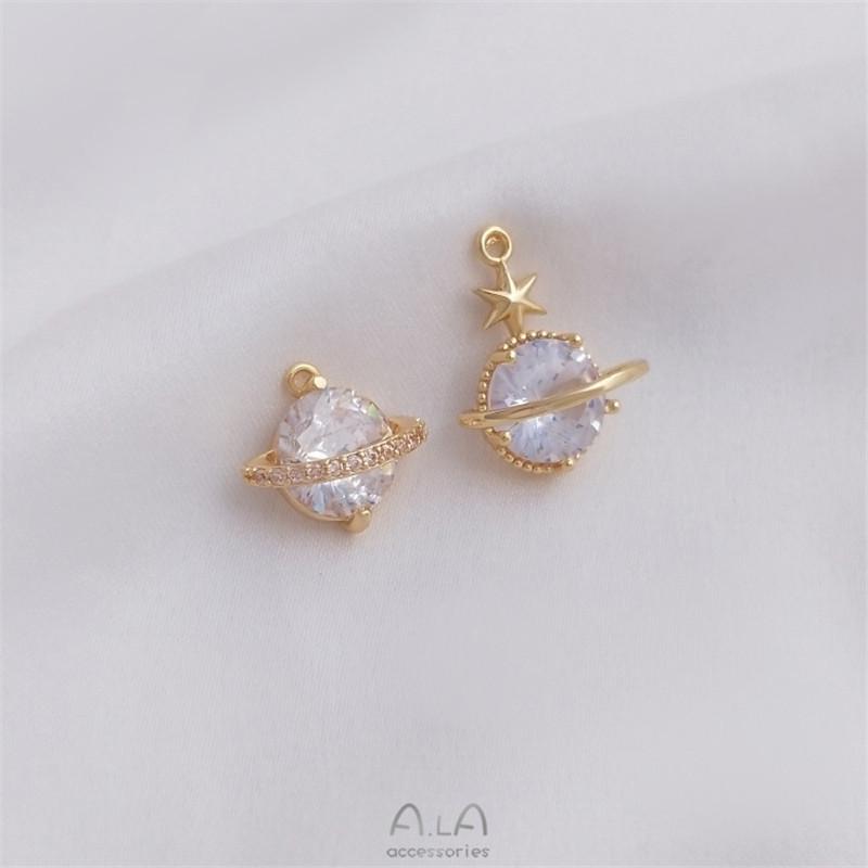 14K Gold-Filled Zircon Planet Charm Pendant for DIY Jewelry: Bracelets, Earrings, Necklaces
14K Gold-Filled Zircon Planet Charm Pendant for DIY Jewelry: Bracelets, Earrings, Necklaces