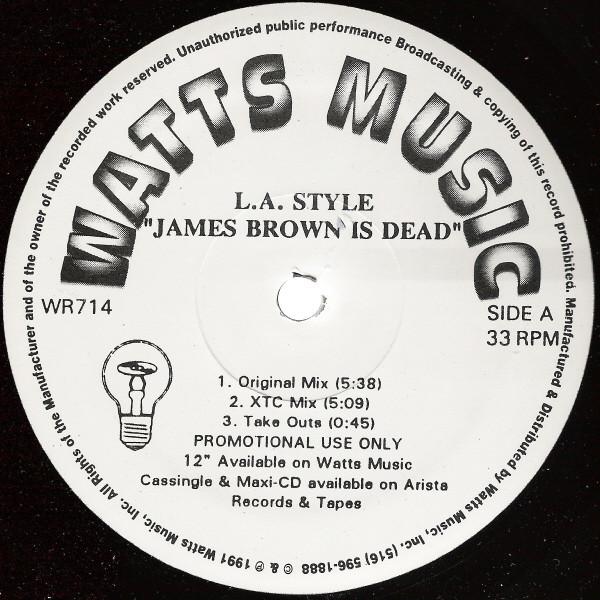 12-дюймовая пластинка L.A. СТИЛЬ James Brown Is Dead WR714PROMO Watts Music 1991 США Танцевальная Электроника Б/у
12-дюймовая пластинка L.A. СТИЛЬ James Brown Is Dead WR714PROMO Watts Music 1991 США Танцевальная Электроника Б/у