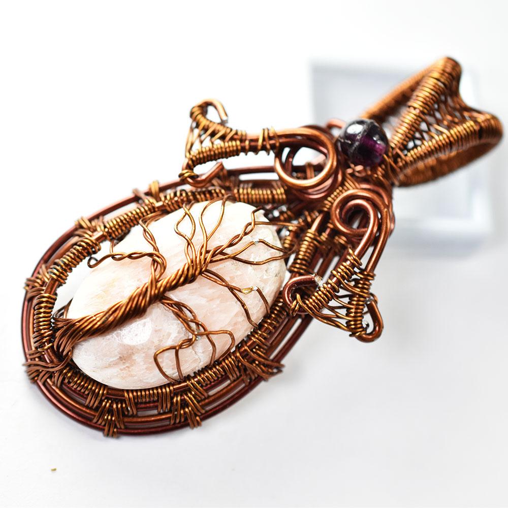 Natural White Moonstone CERTIFIED 69 Ct Oval Tree of Life Copper Wrapped Pendant 73.9 mm approx. білий
Natural White Moonstone CERTIFIED 69 Ct Oval Tree of Life Copper Wrapped Pendant 73.9 mm approx. білий