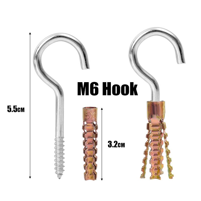 Metal Serrated Expansion Tube Screw Hook Carbon Steel Thorny Fasteners Concrete Wall Anchors Bolt Kit Drilling Plugs Screws 2 Set
Metal Serrated Expansion Tube Screw Hook Carbon Steel Thorny Fasteners Concrete Wall Anchors Bolt Kit Drilling Plugs Screws 2 Set