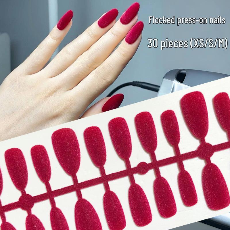 Red Velvet Flocked Press-On Nails - Autumn/Winter Collection: New Year Red, Black, Coffee, Fuzzy High-End Solid Colors
Red Velvet Flocked Press-On Nails - Autumn/Winter Collection: New Year Red, Black, Coffee, Fuzzy High-End Solid Colors