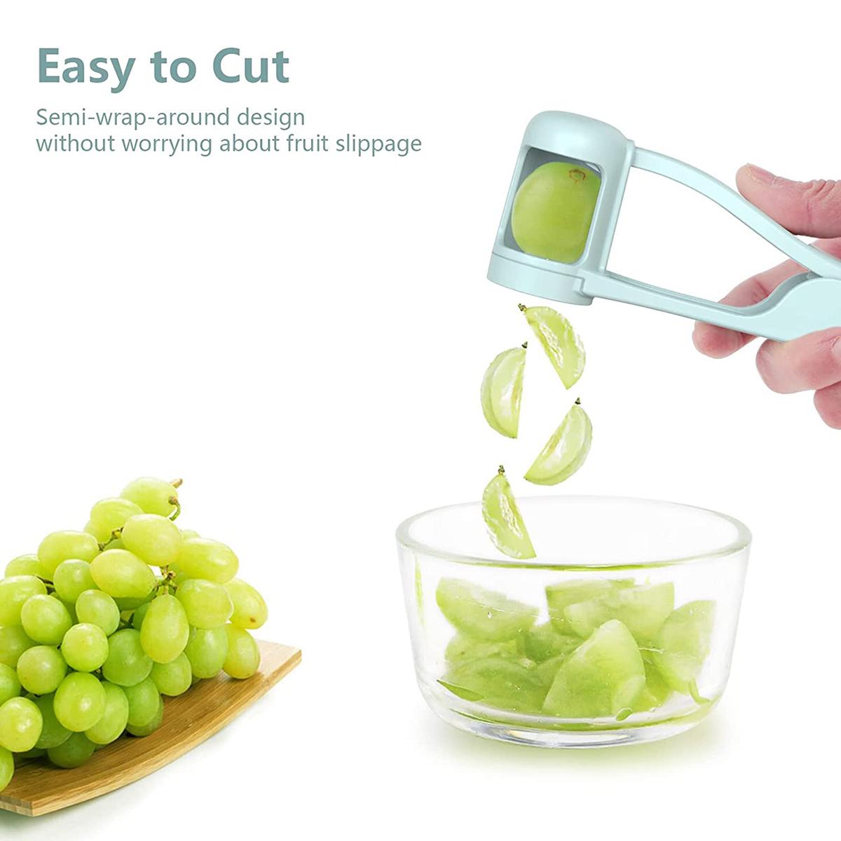 Multi-Function Grape Cutter Tomato Cherry Strawberry Cutter Tools Into 4 Pieces (No FDA,BPA-Free) Baby Blue
Multi-Function Grape Cutter Tomato Cherry Strawberry Cutter Tools Into 4 Pieces (No FDA,BPA-Free) Baby Blue
