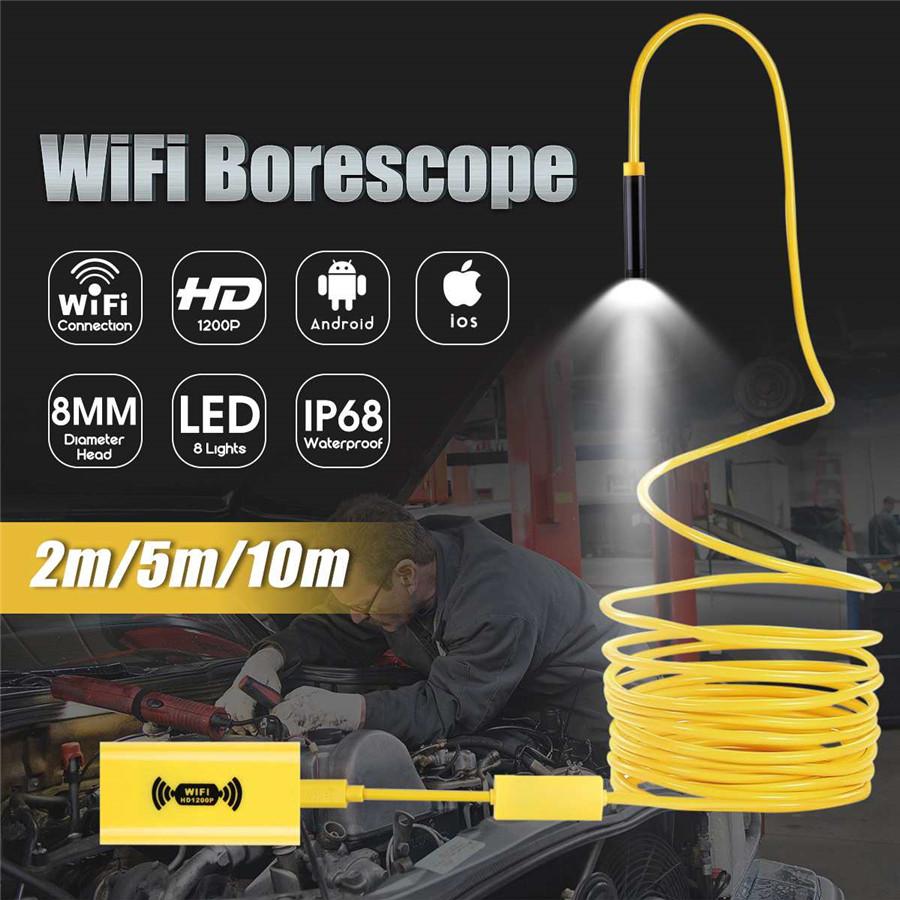 5M Hard Cable 8LED WiFi Endoscope Borescope Inspection HD 1200P Camera IP68 For iOS Android
5M Hard Cable 8LED WiFi Endoscope Borescope Inspection HD 1200P Camera IP68 For iOS Android