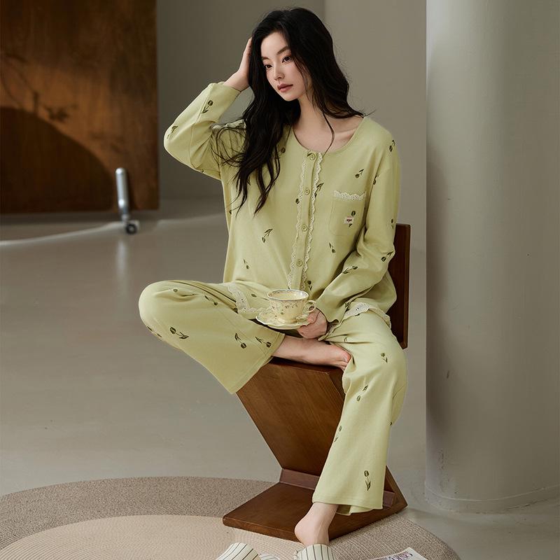 Class A Antibacterial Cotton Pajama Set for Women - Long Sleeve, Long Pants, Lapel Cardigan Two-Piece Homewear XL
Class A Antibacterial Cotton Pajama Set for Women - Long Sleeve, Long Pants, Lapel Cardigan Two-Piece Homewear XL