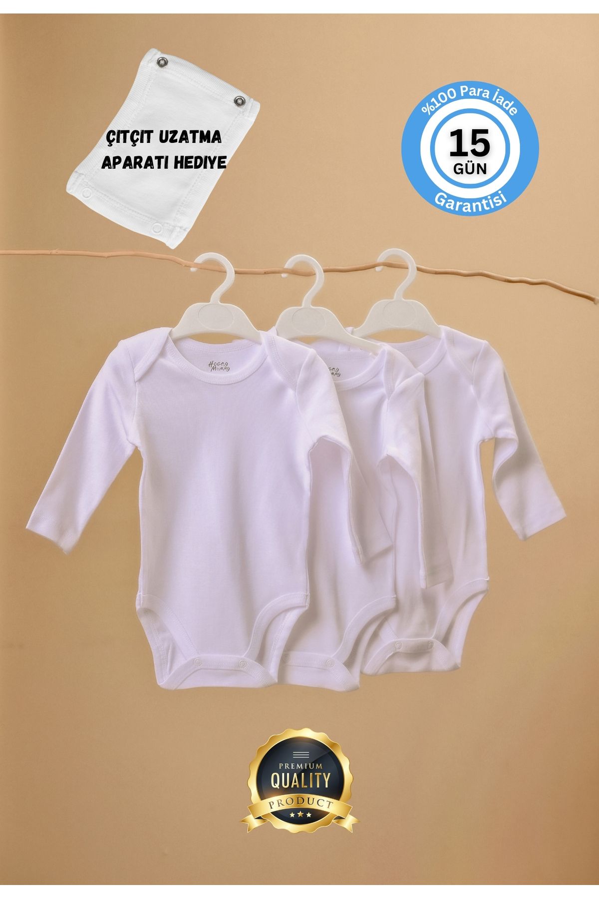 Huggy Mommy Premium Ribbed Fabric 100% Organic Cotton Unisex Baby Bodysuit – Long Sleeve Onesie 3-Piece Set with Snap Extender 3-6 Months білий
Huggy Mommy Premium Ribbed Fabric 100% Organic Cotton Unisex Baby Bodysuit – Long Sleeve Onesie 3-Piece Set with Snap Extender 3-6 Months білий