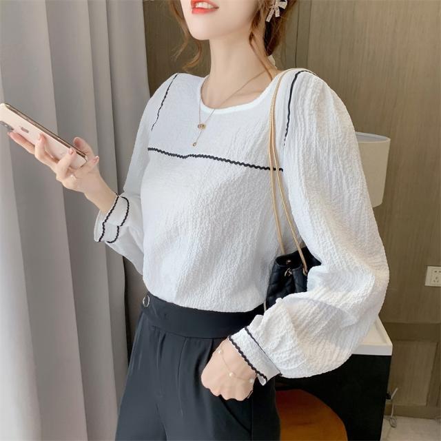 Crew Neck Chiffon Blouse Forest Style Loose Long Sleeve Preppy Fashion Top S
Crew Neck Chiffon Blouse Forest Style Loose Long Sleeve Preppy Fashion Top S