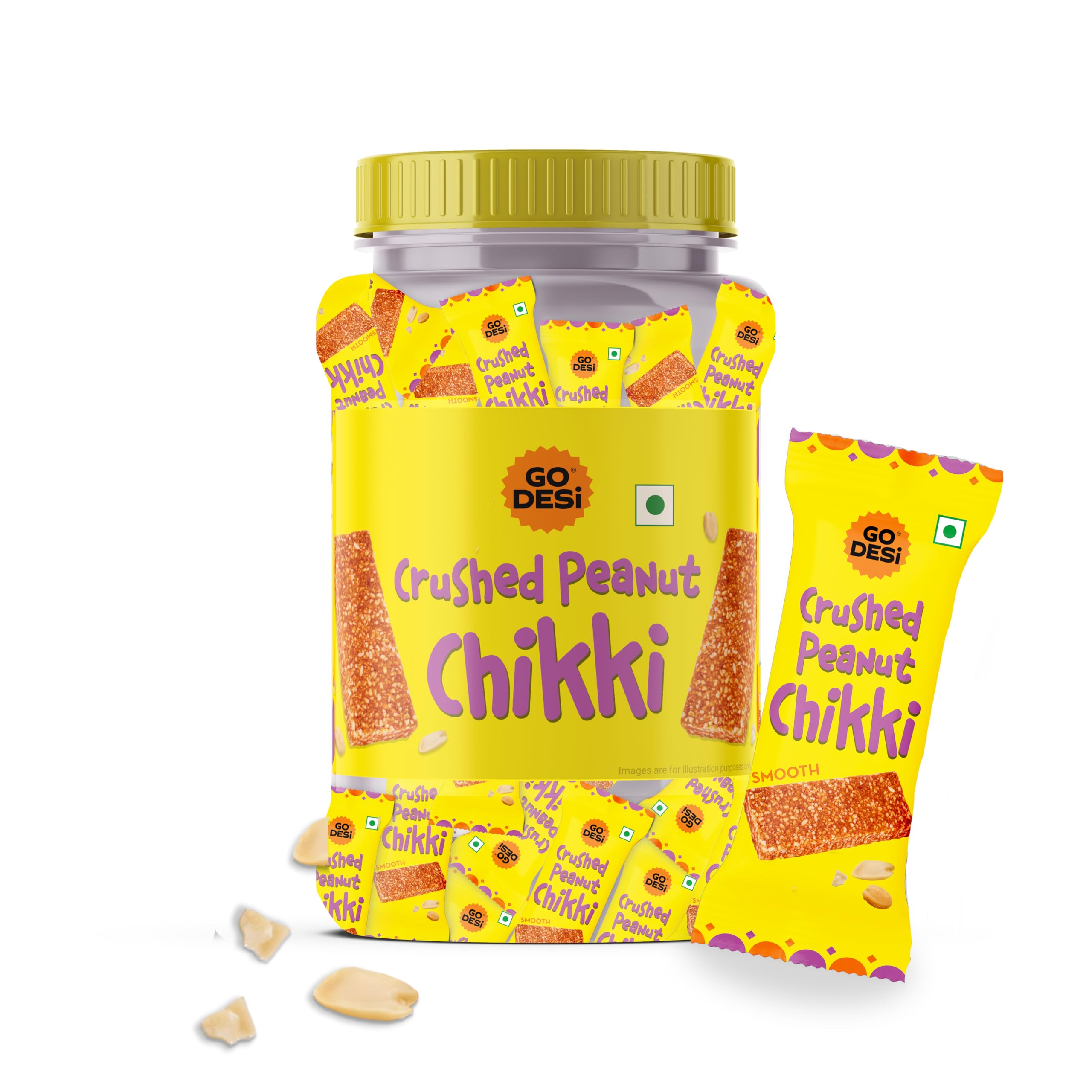 Go Desi Crushed Peanut Chikki Bar | No Added Preservatives and Colours | Gajak | Sweets | Gazak | 50 pieces
Go Desi Crushed Peanut Chikki Bar | No Added Preservatives and Colours | Gajak | Sweets | Gazak | 50 pieces