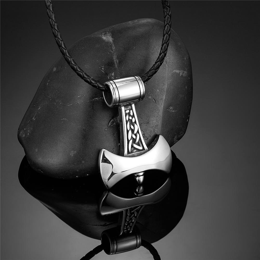 Vikings Axe Anchor Necklaces Men Titanium Steel Gold Color Norse Rune Hammer Amulet Pendant Self-defense Never Fade Male Jewelry 60CM
Vikings Axe Anchor Necklaces Men Titanium Steel Gold Color Norse Rune Hammer Amulet Pendant Self-defense Never Fade Male Jewelry 60CM