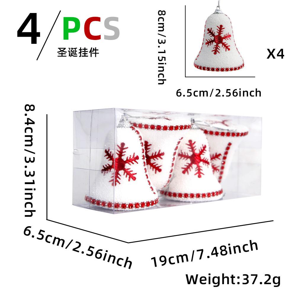 Снежинка Колокольчик Золотые Украшения для Рождественской Елки Европейский Стиль Праздничные Акценты Red Snowflake Bell