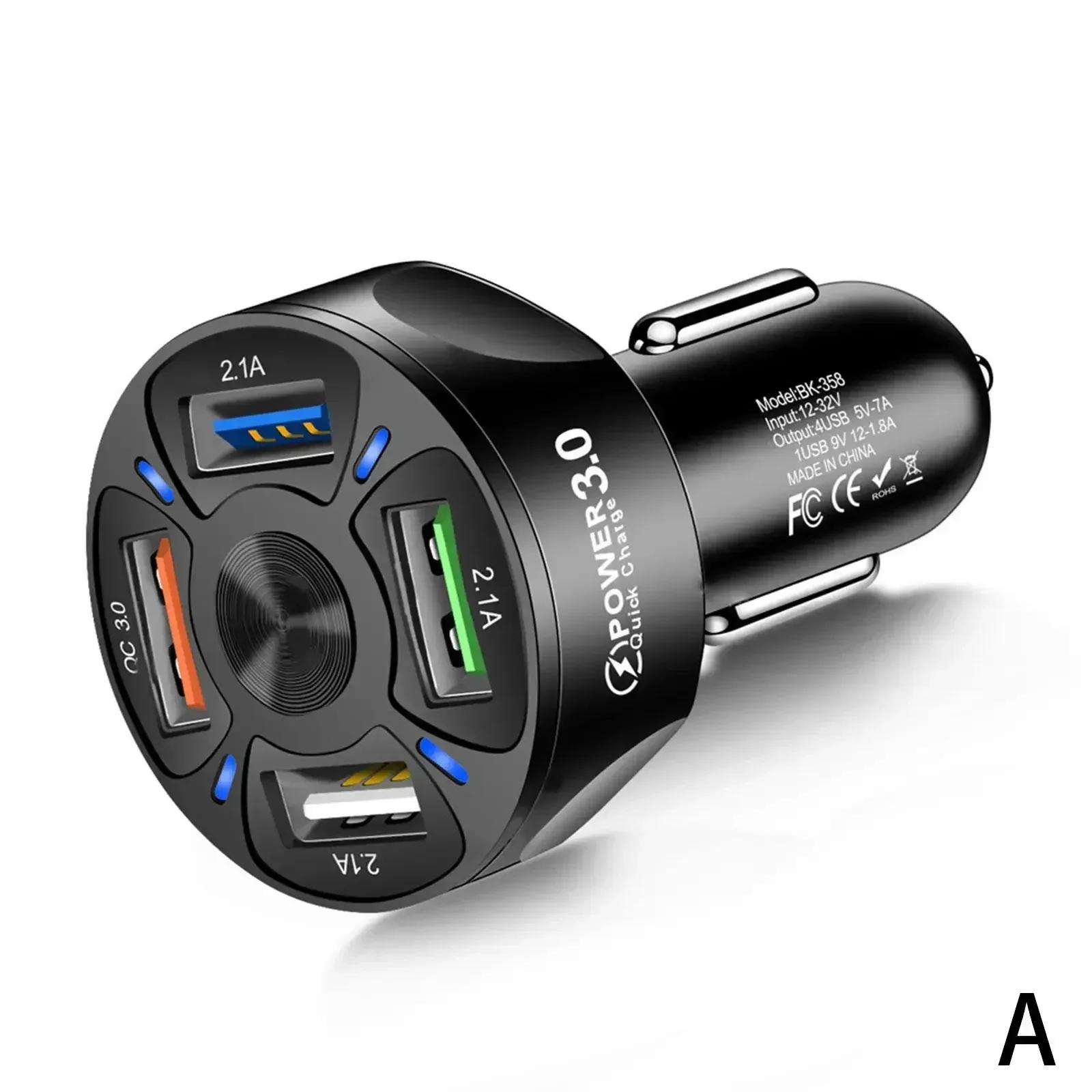 1pcs 4USB QC3.0 Fast Charging Car Charger Mobile Phone Charger Wired Charging Pc Flame Resistant Material Car Charge чорний
1pcs 4USB QC3.0 Fast Charging Car Charger Mobile Phone Charger Wired Charging Pc Flame Resistant Material Car Charge чорний