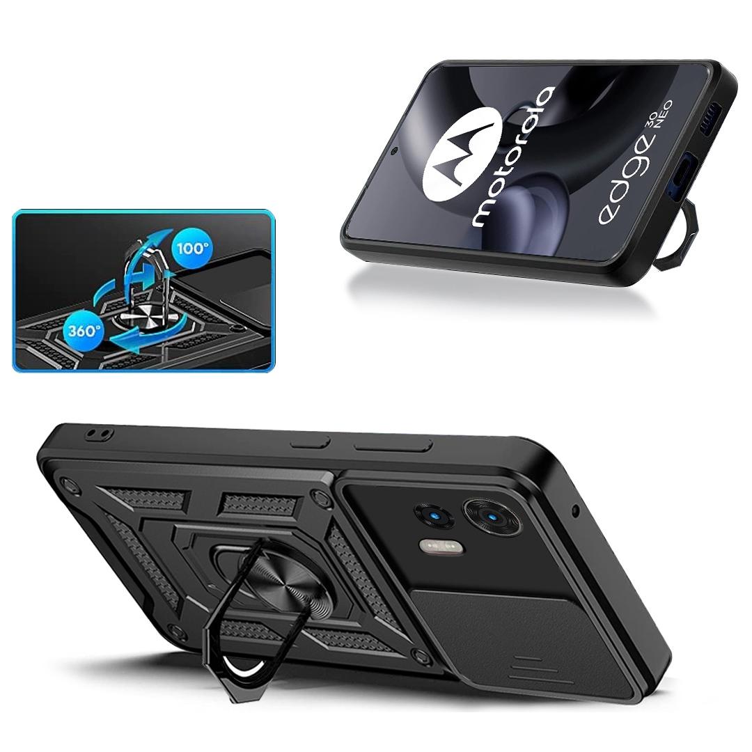 For Motorola Edge 30 Neo 5G/Edge 30 Lite Fall Prevention PC+TPU Hybrid Cover with Ring Kickstand Phone Case with Slide Camera Protector Black
For Motorola Edge 30 Neo 5G/Edge 30 Lite Fall Prevention PC+TPU Hybrid Cover with Ring Kickstand Phone Case with Slide Camera Protector Black