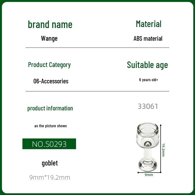 Wange MOC Toy Small Particles Building Blocks - Goblet Science and Education Assembly Parts, Compatible Accessories (Model 33061) 50 g (approximately 107 pcs)
Wange MOC Toy Small Particles Building Blocks - Goblet Science and Education Assembly Parts, Compatible Accessories (Model 33061) 50 g (approximately 107 pcs)