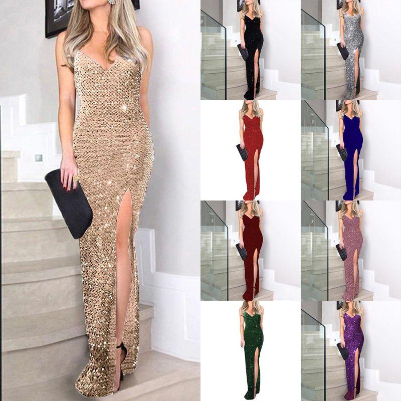 2024 Fashion Dress Strap Sequin Split Dress Sequined Suspender Slit Formal Dress Gold S
2024 Fashion Dress Strap Sequin Split Dress Sequined Suspender Slit Formal Dress Gold S