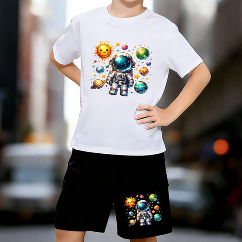 Boys 2 Piece Cartoon Astronaut Printed outfit, Short Sleeve T-Shirt and Shorts Set for Kids Age 5-14,Black and White Sporty Casual Summer Clothes 13-14 Years білий
Boys 2 Piece Cartoon Astronaut Printed outfit, Short Sleeve T-Shirt and Shorts Set for Kids Age 5-14,Black and White Sporty Casual Summer Clothes 13-14 Years білий