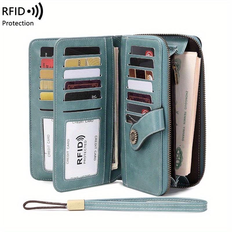 RFID Blocking Vintage Women Long Wallet Large Capacity Multi-card Lady Purse Multi-function Female Zipper Purse with Wrist Strap
RFID Blocking Vintage Women Long Wallet Large Capacity Multi-card Lady Purse Multi-function Female Zipper Purse with Wrist Strap
