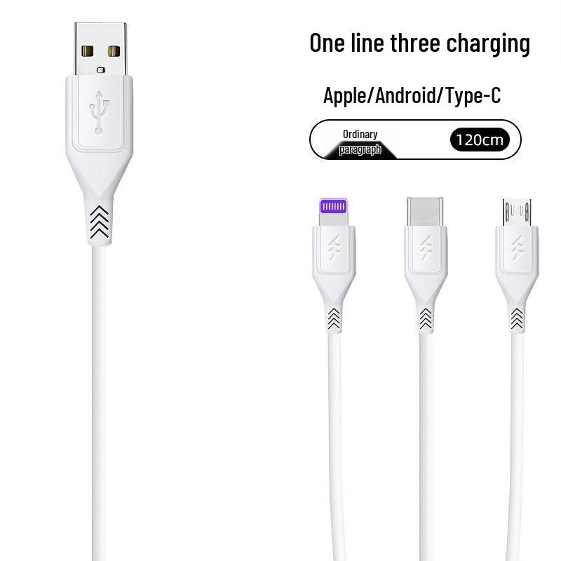 Three-in-One Fast Charging Cable for Apple & Android Devices
Three-in-One Fast Charging Cable for Apple & Android Devices