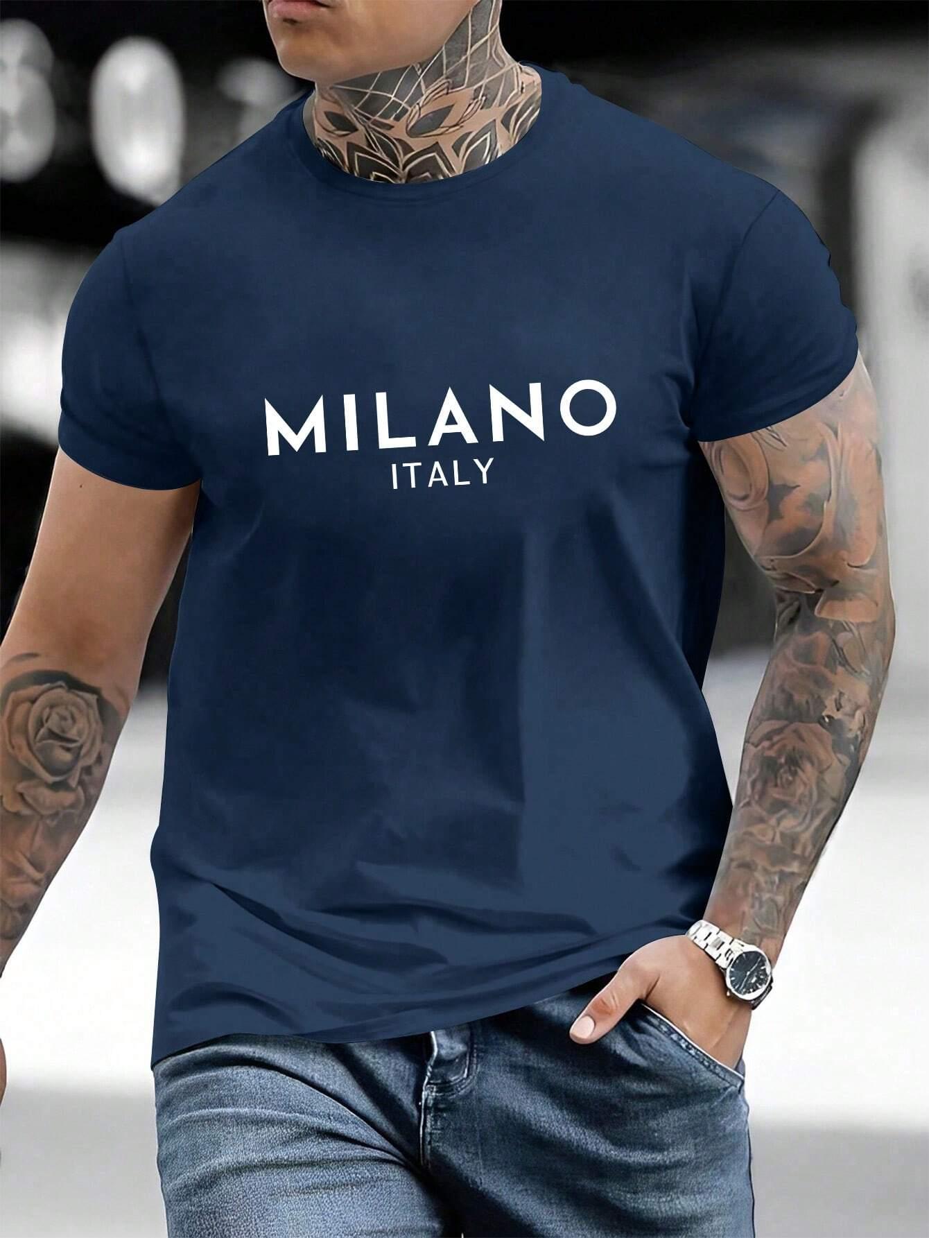 Milano Men Cotton T-shirt Luxury Brand Fashion Big Size Top Casual Short Sleeve Streetwear Classic New Arrival Print Tee 4XL S
Milano Men Cotton T-shirt Luxury Brand Fashion Big Size Top Casual Short Sleeve Streetwear Classic New Arrival Print Tee 4XL S