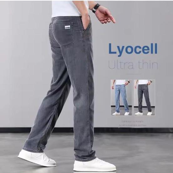 Summer Thin Men s Jeans Lyocell Fabric Soft Breathable Straight Denim Pants Brand Man Elastic Ice Silk Casual Trousers Grey Blue 40
Summer Thin Men s Jeans Lyocell Fabric Soft Breathable Straight Denim Pants Brand Man Elastic Ice Silk Casual Trousers Grey Blue 40