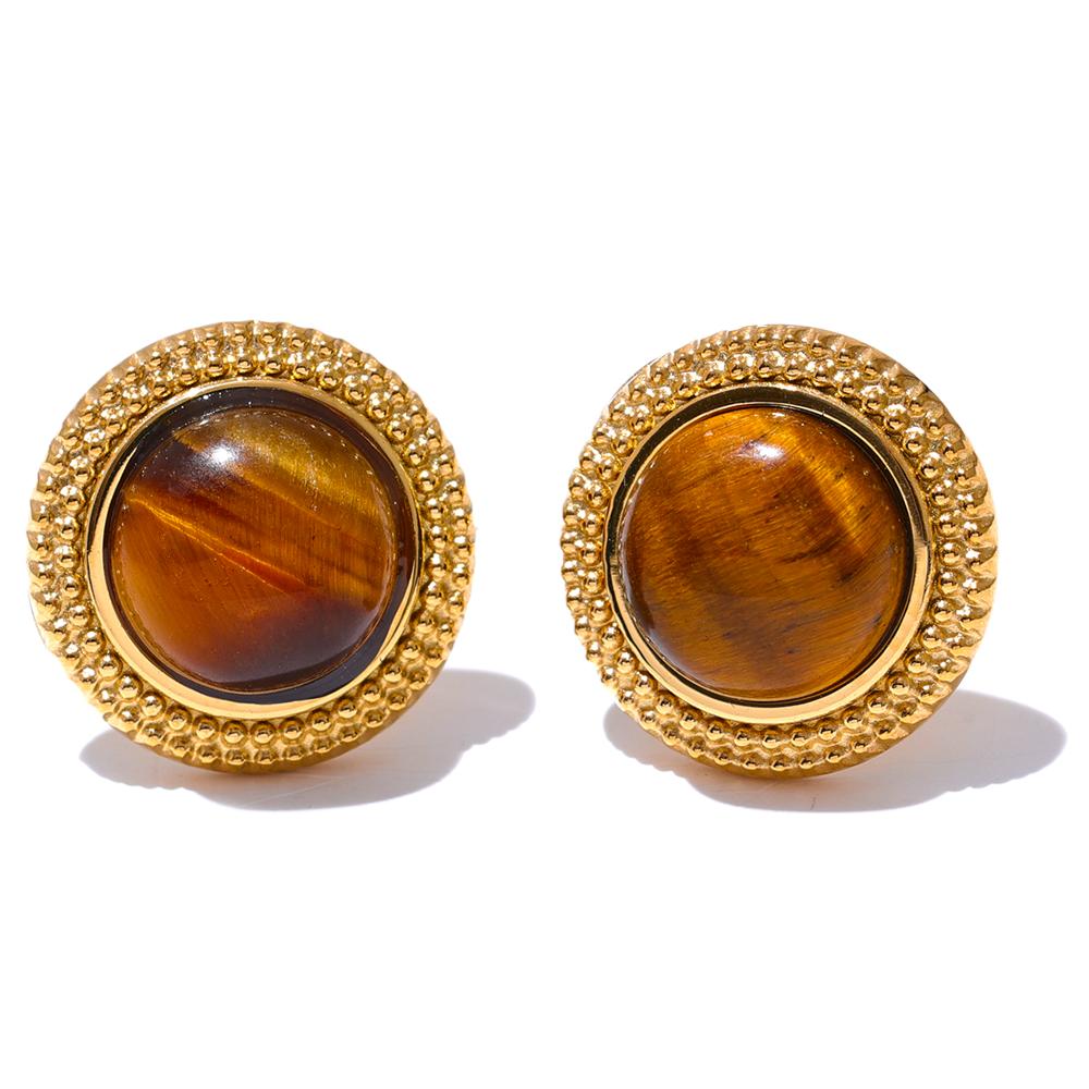 Yhpup Exquisite Natural Stone Stainless Steel Round Small Stud Earrings Waterproof Trendy High Quality Daily Jewelry Bijoux
Yhpup Exquisite Natural Stone Stainless Steel Round Small Stud Earrings Waterproof Trendy High Quality Daily Jewelry Bijoux
