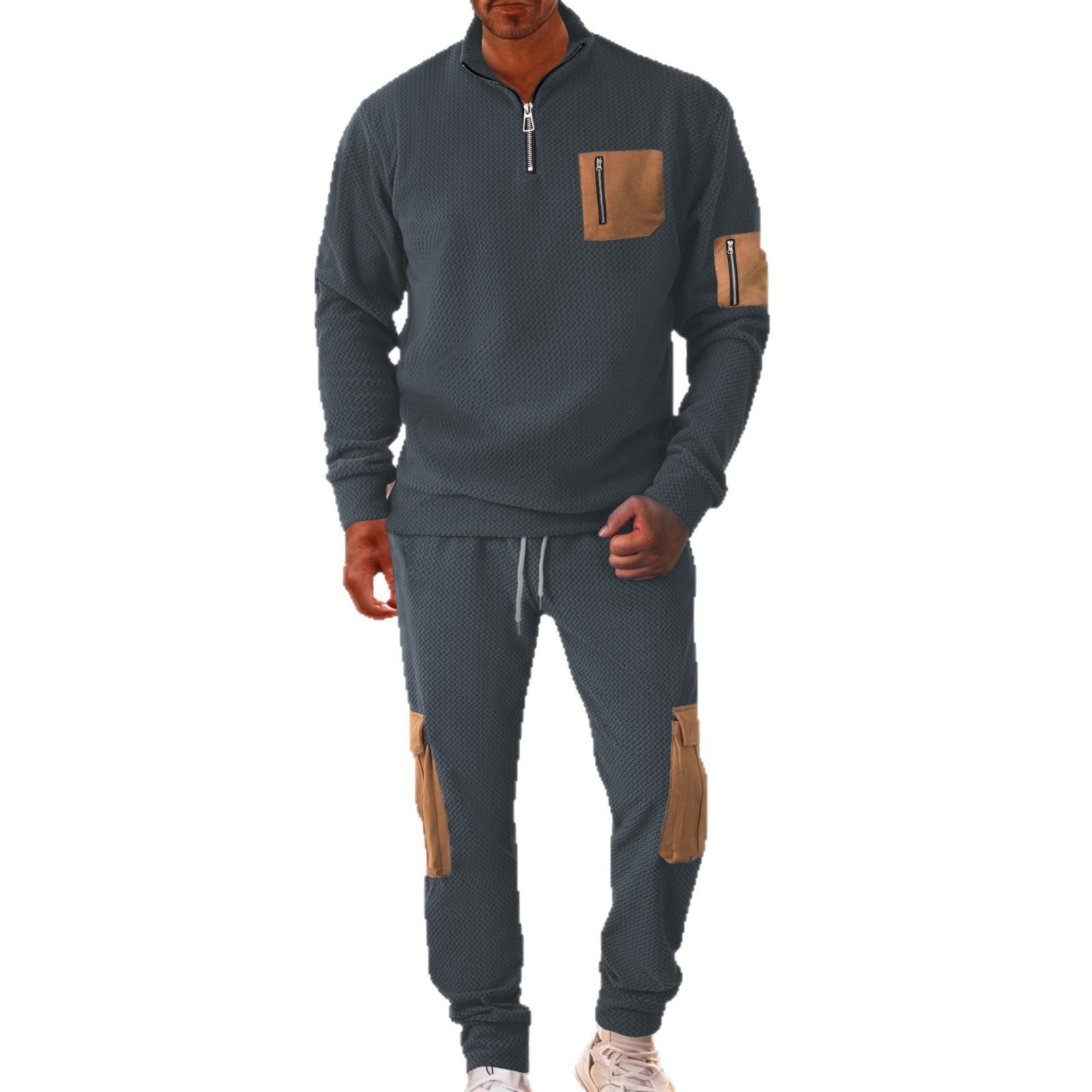 Men s Textured Half-Zip Hoodie & Cargo Pants 2-Piece Tracksuit Set with Contrast Pockets S сірий колір
Men s Textured Half-Zip Hoodie & Cargo Pants 2-Piece Tracksuit Set with Contrast Pockets S сірий колір
