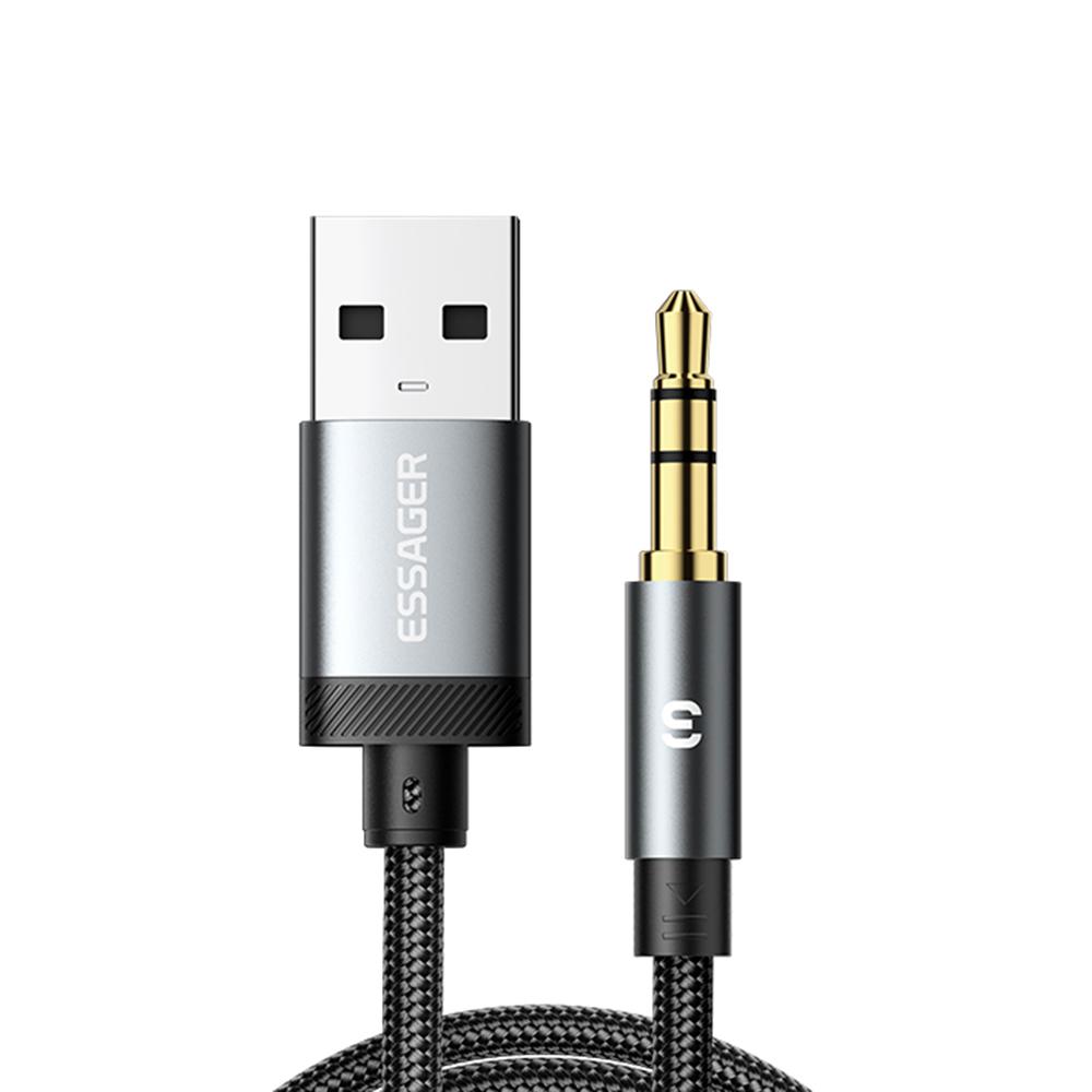 ESSAGER ES-YP22 USB-A Male to 3.5mm Male Audio Adapter Cable for Apple/Android Headphones A
ESSAGER ES-YP22 USB-A Male to 3.5mm Male Audio Adapter Cable for Apple/Android Headphones A