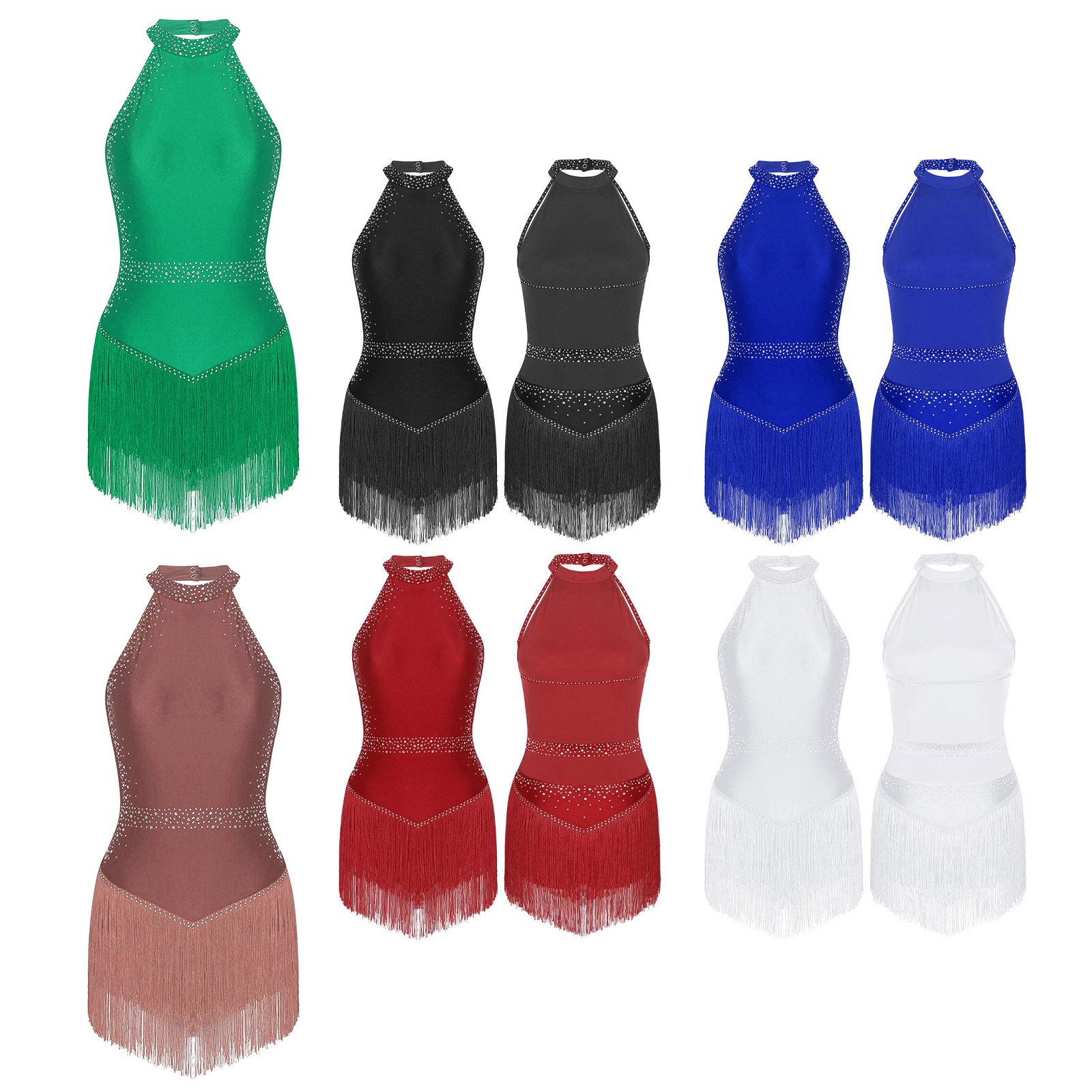 Womens Dance Leotard Shiny Rhinestones Tassel Hem Latin Dance Dress Ballet Gymnastics Training Outfits Stage Performance Costume S бордовий
Womens Dance Leotard Shiny Rhinestones Tassel Hem Latin Dance Dress Ballet Gymnastics Training Outfits Stage Performance Costume S бордовий