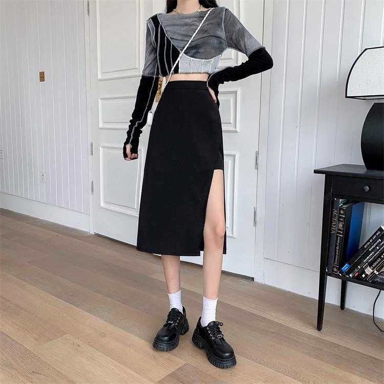 Женская черная миди-юбка с неровным разрезом - Приталенная А-силуэта с высокой талией для осени XXL
Женская черная миди-юбка с неровным разрезом - Приталенная А-силуэта с высокой талией для осени XXL