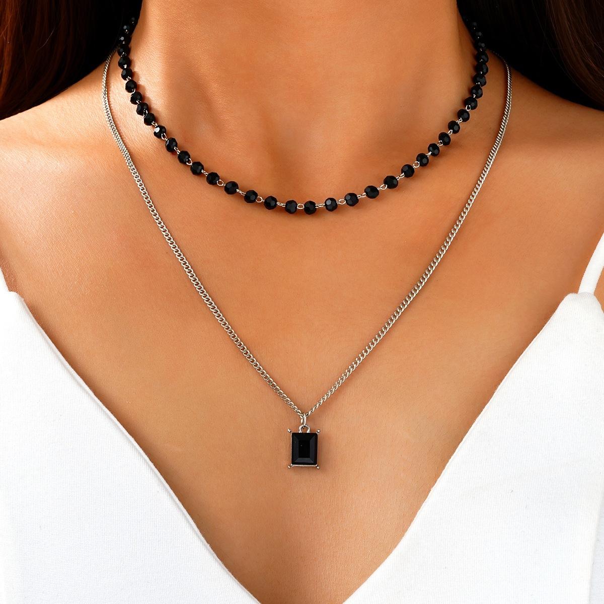 New Double Layered Black Square Beads Chain Necklace for Women Punk Hip Pop Fashion Y2K Jewelry Gifts Wholesale 2026
New Double Layered Black Square Beads Chain Necklace for Women Punk Hip Pop Fashion Y2K Jewelry Gifts Wholesale 2026