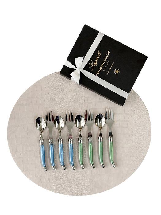 LAGUIOLE Jeanneron Laguiole Blue+Green Teaspoon & Teafork Set (8 pieces) single type
LAGUIOLE Jeanneron Laguiole Blue+Green Teaspoon & Teafork Set (8 pieces) single type