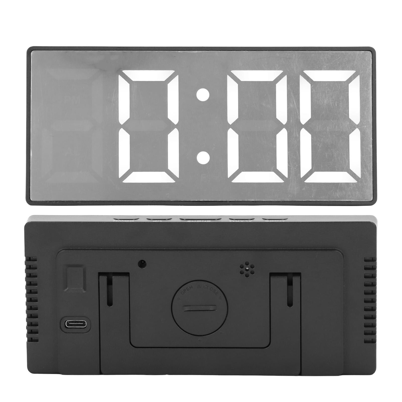 Digital Alarm Clock LED Mirror Electronic Clock USB Power Temperature Humidity Monitors Alarm for Home Desktop
Digital Alarm Clock LED Mirror Electronic Clock USB Power Temperature Humidity Monitors Alarm for Home Desktop