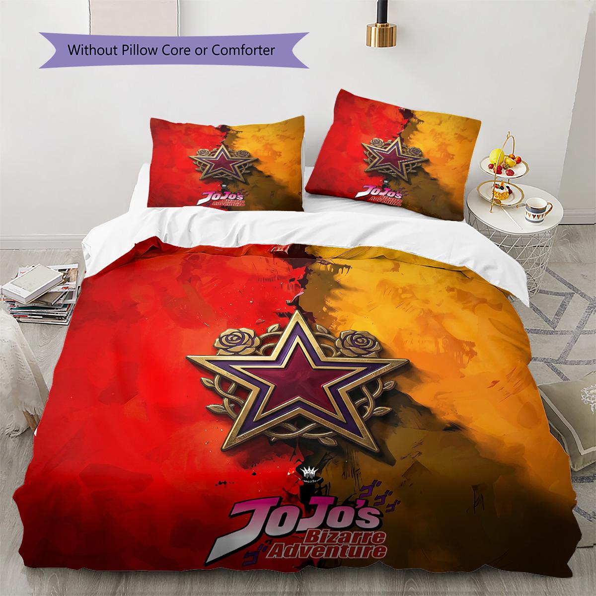 JoJo s Bizarre Adventure Pillowcase & Duvet Cover Set for Home Decor Birthday Gift (1 * duvet cover + 2 * pillowcase, without core) 135x200cm
JoJo s Bizarre Adventure Pillowcase & Duvet Cover Set for Home Decor Birthday Gift (1 * duvet cover + 2 * pillowcase, without core) 135x200cm