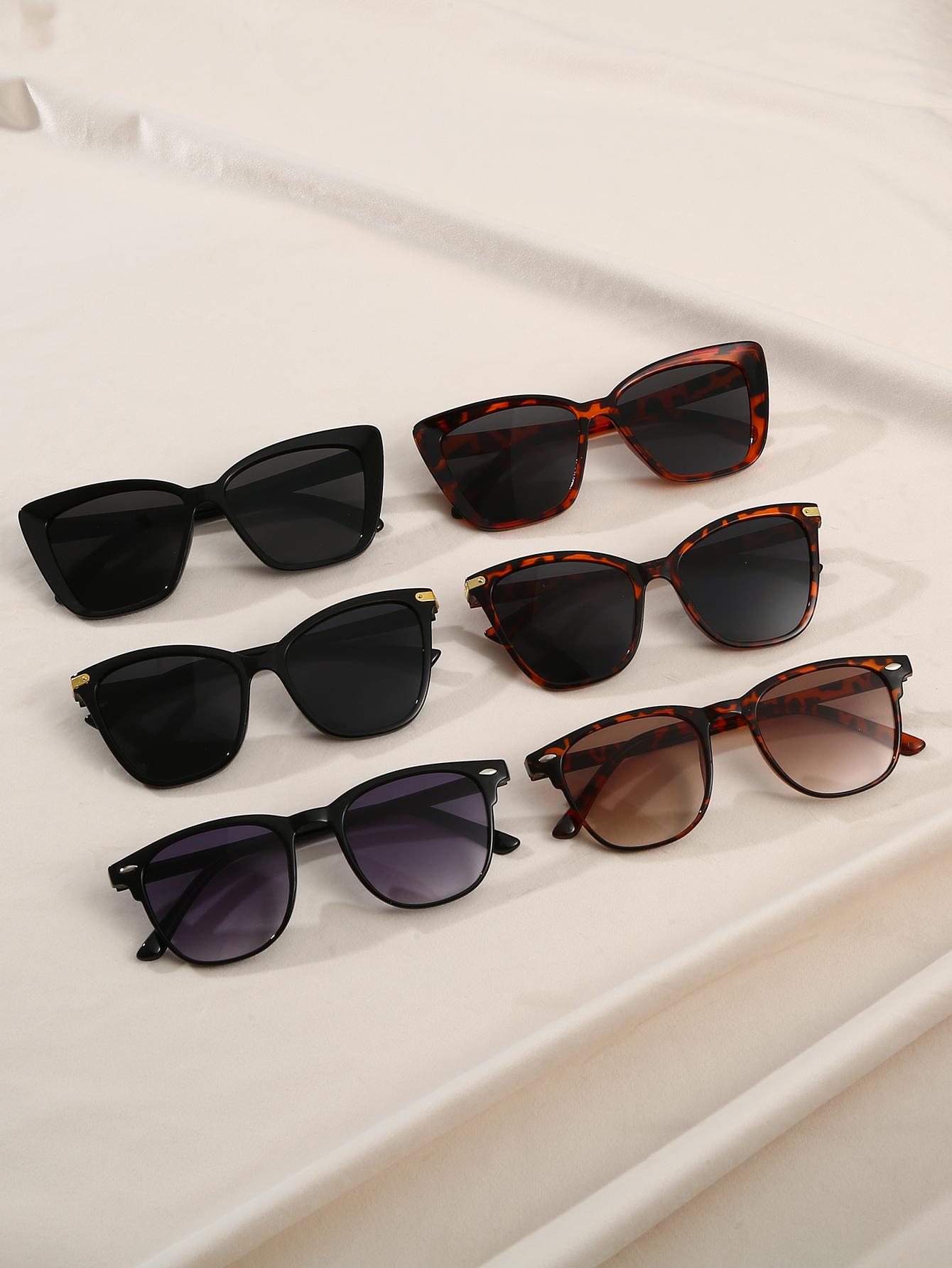 6Pcs Trendy Fashion Cat Eye & Rectangular Frame Combination Sunglasses, Various Styles, Suitable for Casual Wear and Going Out
6Pcs Trendy Fashion Cat Eye & Rectangular Frame Combination Sunglasses, Various Styles, Suitable for Casual Wear and Going Out