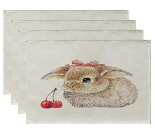 6PC Natural Jute Burlap Easter Bunny Printed Place Table Mat Cloth Pad Cup Doilies Tea Coaster Party Coffee Placemat Kitchen 6PC 30x45CM
6PC Natural Jute Burlap Easter Bunny Printed Place Table Mat Cloth Pad Cup Doilies Tea Coaster Party Coffee Placemat Kitchen 6PC 30x45CM