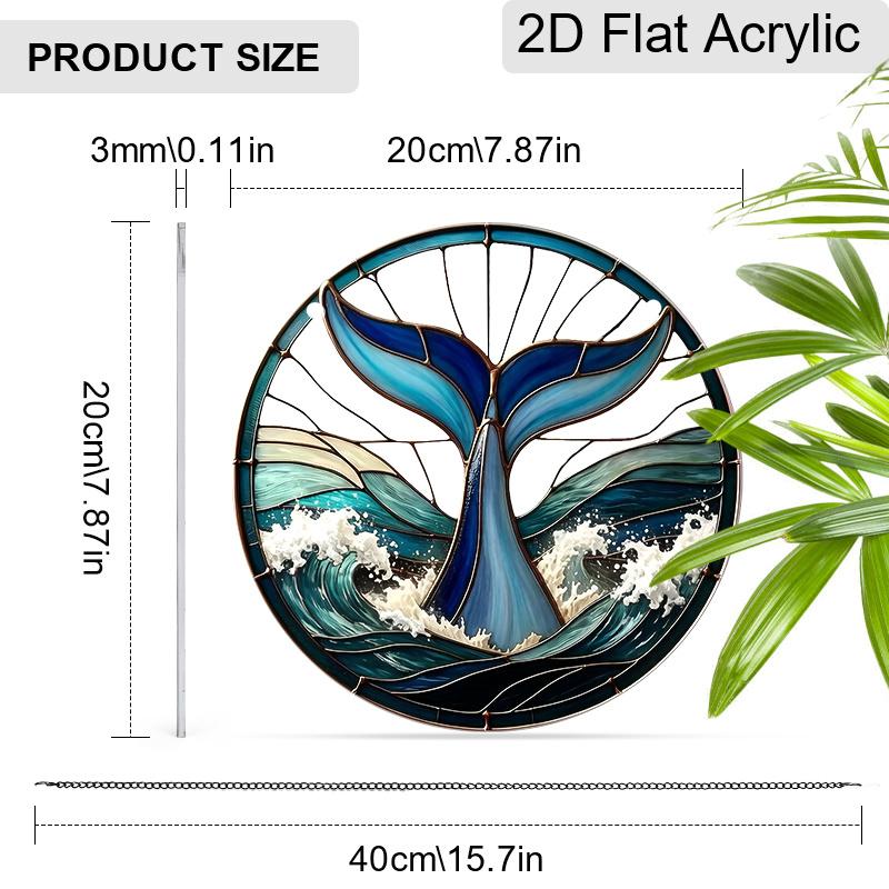 2D Flat Acrylic Ocean Whale Tail Suncatcher, 7.87/11.81in Window Hanging Decor, Home Room Art Ornament, Housewarming Gift 20cm
2D Flat Acrylic Ocean Whale Tail Suncatcher, 7.87/11.81in Window Hanging Decor, Home Room Art Ornament, Housewarming Gift 20cm