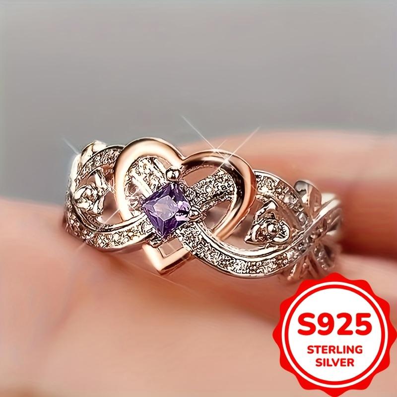 1pc Elegant 925 Sterling Silver Infinity Heart Ring with Purple Synthetic Zirconia, Engagement Wedding Band, Daily & Special Occasion Jewelry, All Sea 4 фиолетовый
1pc Elegant 925 Sterling Silver Infinity Heart Ring with Purple Synthetic Zirconia, Engagement Wedding Band, Daily & Special Occasion Jewelry, All Sea 4 фиолетовый