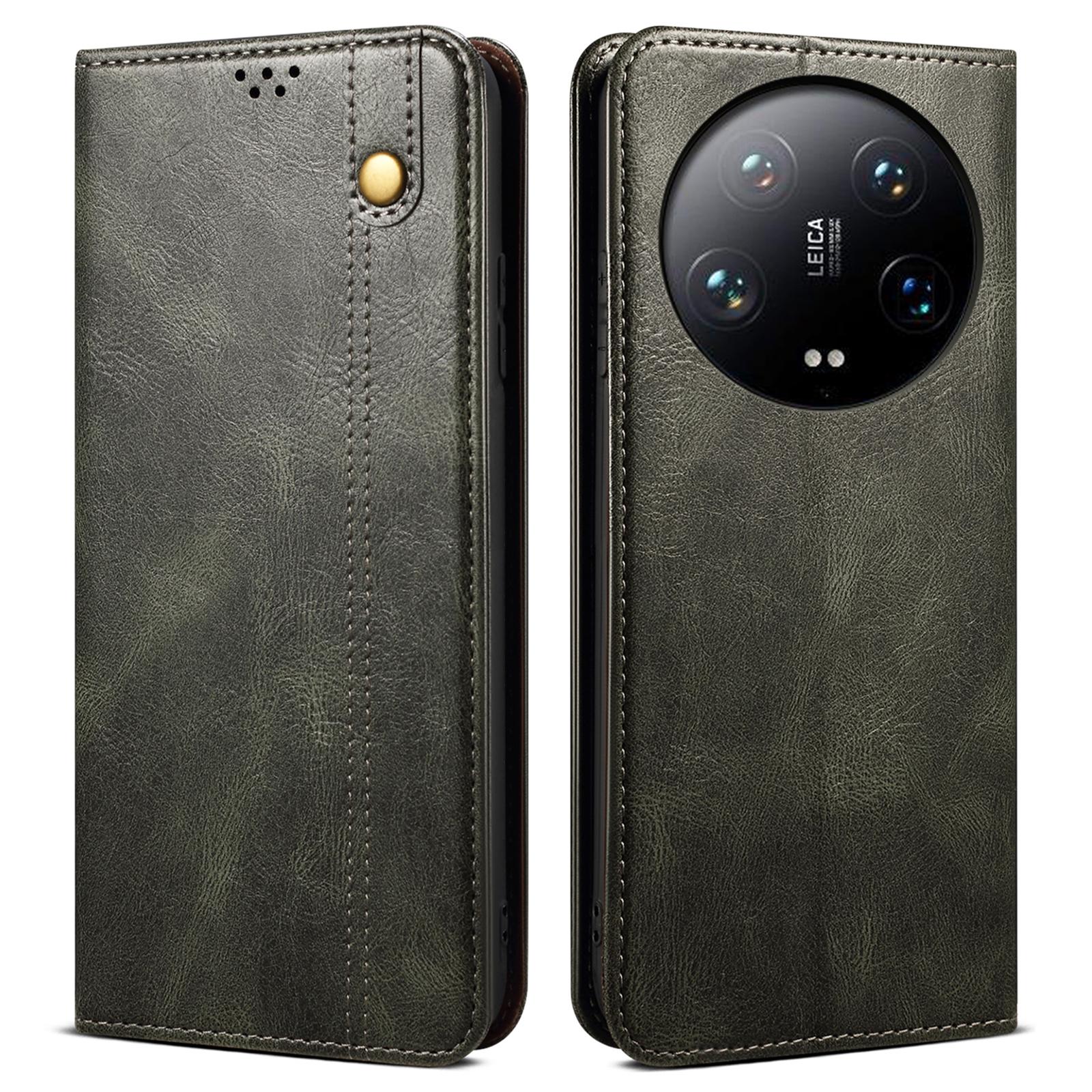 For Xiaomi 14 Ultra Leather Case Waxy Crazy Horse Texture Wallet Phone Cover Green
For Xiaomi 14 Ultra Leather Case Waxy Crazy Horse Texture Wallet Phone Cover Green