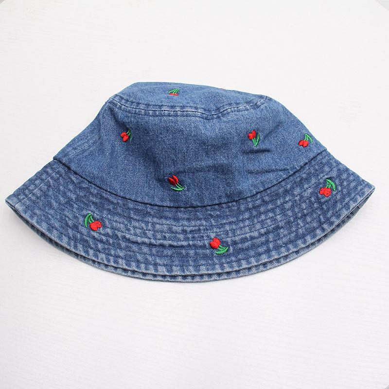New Summer Embroidery Cherry Washed Denim Bucket Hat For Women Outdoor Fisherman Hat Beachside Sunscreen Cap Female Gift
New Summer Embroidery Cherry Washed Denim Bucket Hat For Women Outdoor Fisherman Hat Beachside Sunscreen Cap Female Gift