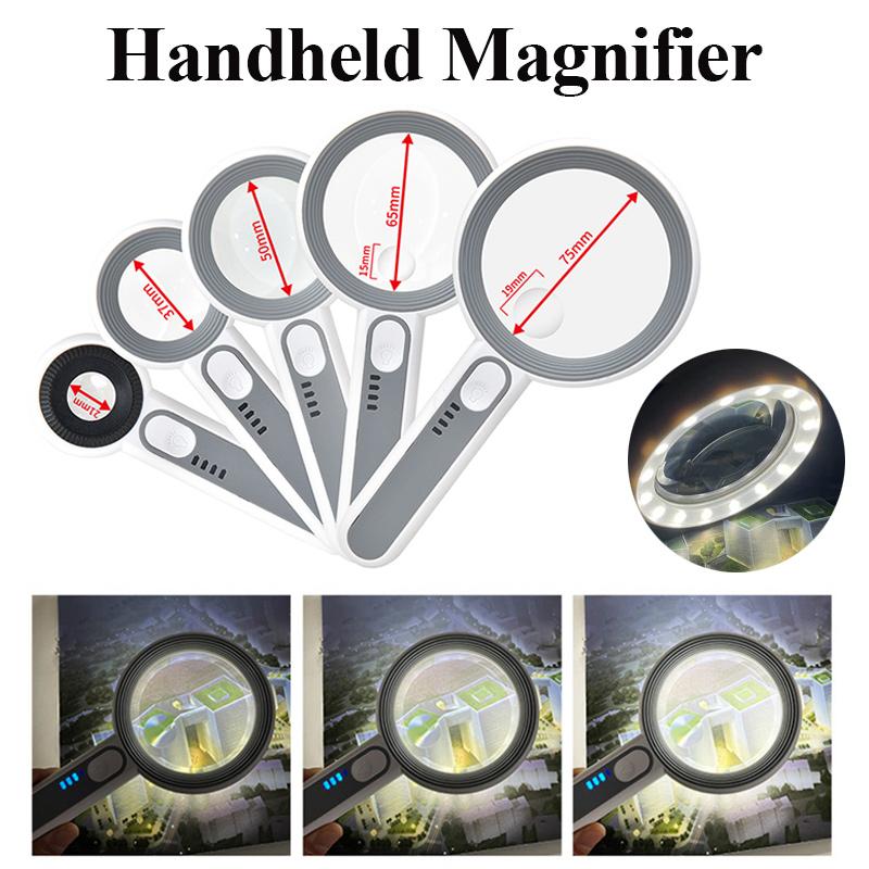 5X 6X 11X 12X Rechargeable Handheld Magnifier 3 Lighting Modes Illuminated Magnifying Glass with LED Light for Seniors Reading
5X 6X 11X 12X Rechargeable Handheld Magnifier 3 Lighting Modes Illuminated Magnifying Glass with LED Light for Seniors Reading