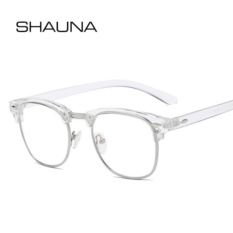 SHAUNA Anti-Blue Light Classic Vintage Men Half Frames Optical Glasses Women Computer Eyeglasses
SHAUNA Anti-Blue Light Classic Vintage Men Half Frames Optical Glasses Women Computer Eyeglasses