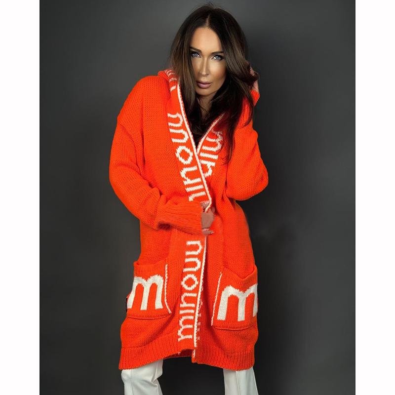 Long Cardigan Hooded Women s Sweater Knitted Coat Long Sleeve Casual Overcoat Autumn Winter L помаранчевий
Long Cardigan Hooded Women s Sweater Knitted Coat Long Sleeve Casual Overcoat Autumn Winter L помаранчевий
