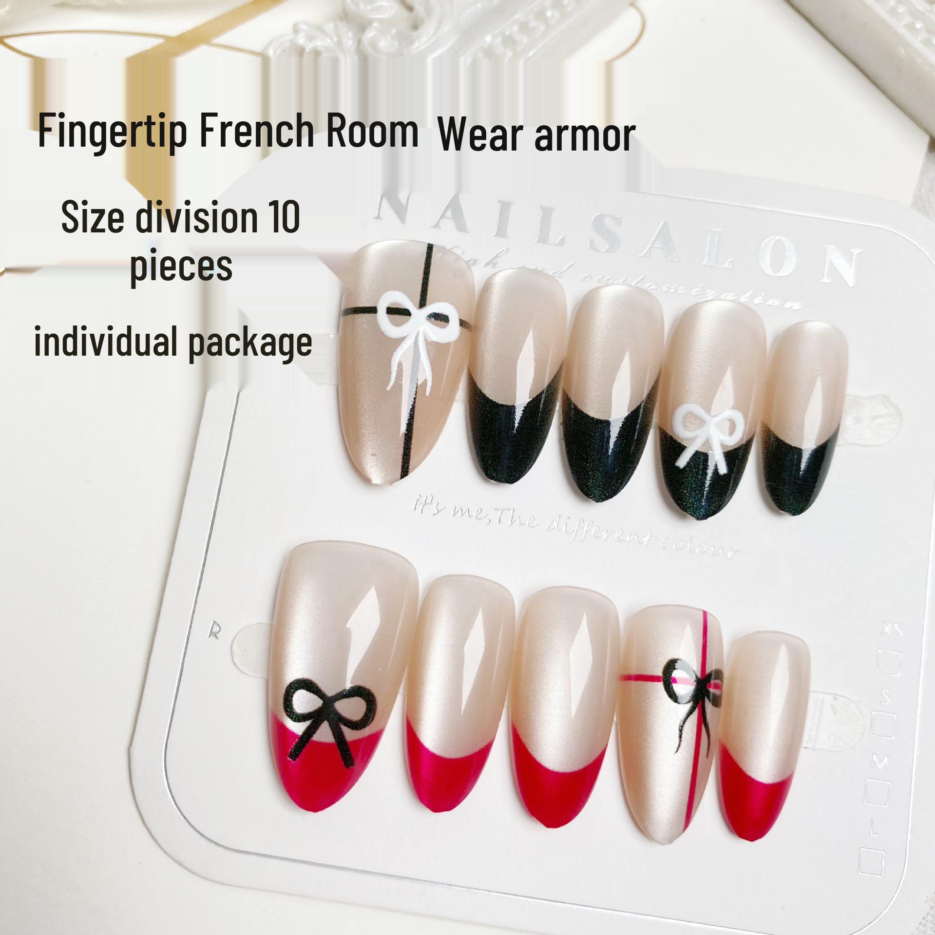 French Color Block Cat Eye Press-On Almond Nails - Black & Pink Bowknot, 10-Piece Set XS Extra Small (Includes 5-piece toolkit)
French Color Block Cat Eye Press-On Almond Nails - Black & Pink Bowknot, 10-Piece Set XS Extra Small (Includes 5-piece toolkit)