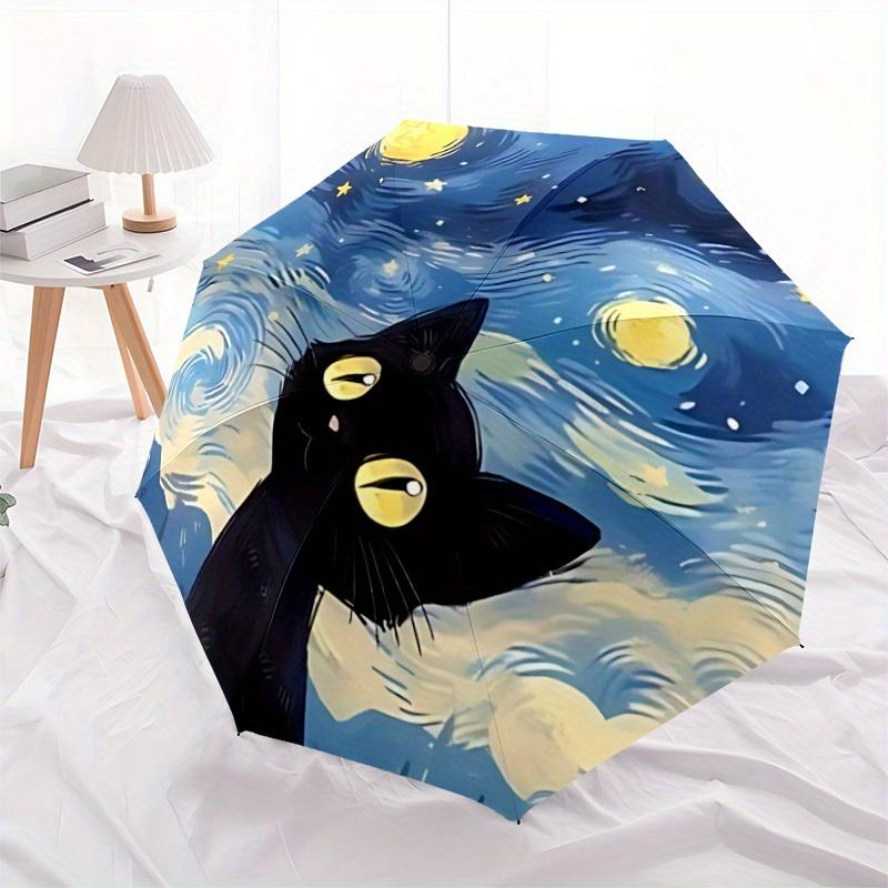 1pc Van Gogh Starry Night Cat Automatic Open 8-Rib Windproof Umbrella, Travel & Commuting, Suitable for All Seasons
1pc Van Gogh Starry Night Cat Automatic Open 8-Rib Windproof Umbrella, Travel & Commuting, Suitable for All Seasons