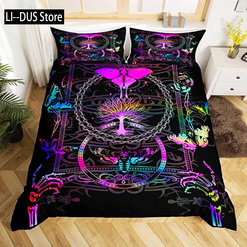 Boho Moth Duvet Cover Gothic Skull Bedding Set For Girls Women Bedroom Decor Moon Star Personalized Moth Skull Skeleton Bones EU single(135x200cm)
Boho Moth Duvet Cover Gothic Skull Bedding Set For Girls Women Bedroom Decor Moon Star Personalized Moth Skull Skeleton Bones EU single(135x200cm)