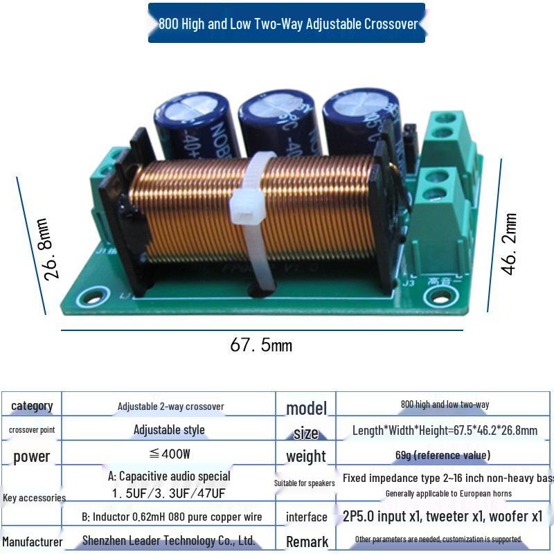 Adjustable Two-Way Full-Range Coaxial Speaker with Universal Crossover Board
Adjustable Two-Way Full-Range Coaxial Speaker with Universal Crossover Board