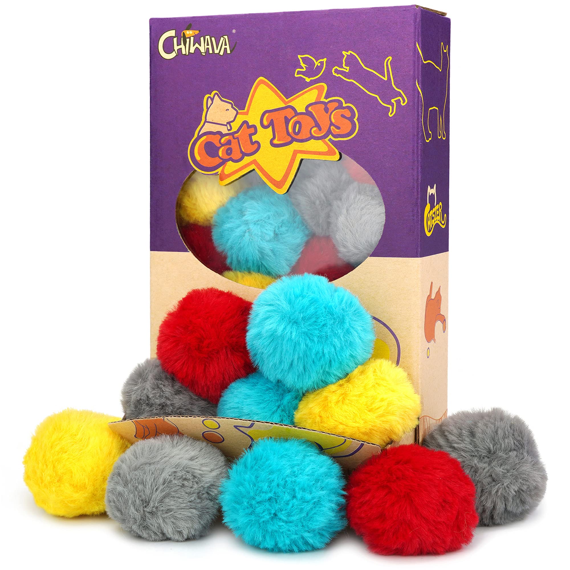 Chiwava 24pcs Furry Cat Toy Balls Catnip Soft Balls Kitten Activity Tracking Quiet Play Assorted Colors 4.5cm
Chiwava 24pcs Furry Cat Toy Balls Catnip Soft Balls Kitten Activity Tracking Quiet Play Assorted Colors 4.5cm