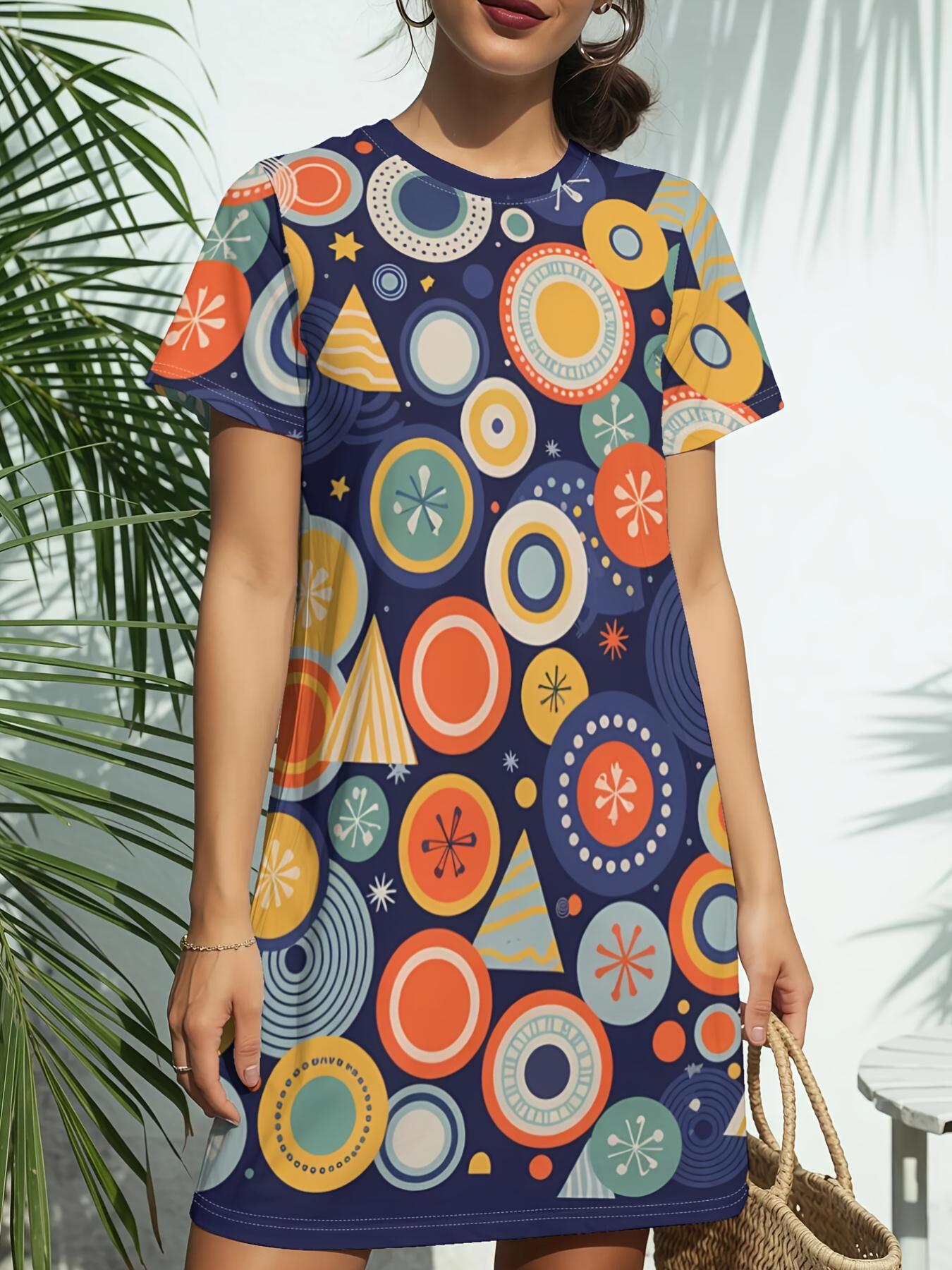 Women S New Crew Neck Short Sleeve T-Shirt Dress. American Trend Digital Print. Casual ; Versatile for Spring And Summer. Elegant And Chic Wom Sre L дубильная кора
Women S New Crew Neck Short Sleeve T-Shirt Dress. American Trend Digital Print. Casual ; Versatile for Spring And Summer. Elegant And Chic Wom Sre L дубильная кора