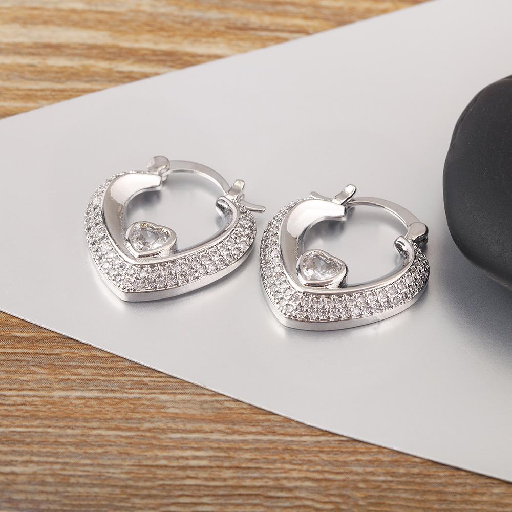 Nidin New Trendy Classic Heart Shape Sparkling Zircon Charm Earrings For Women Birthday Party Luxury Jewelry Accessories Gifts срібний
Nidin New Trendy Classic Heart Shape Sparkling Zircon Charm Earrings For Women Birthday Party Luxury Jewelry Accessories Gifts срібний