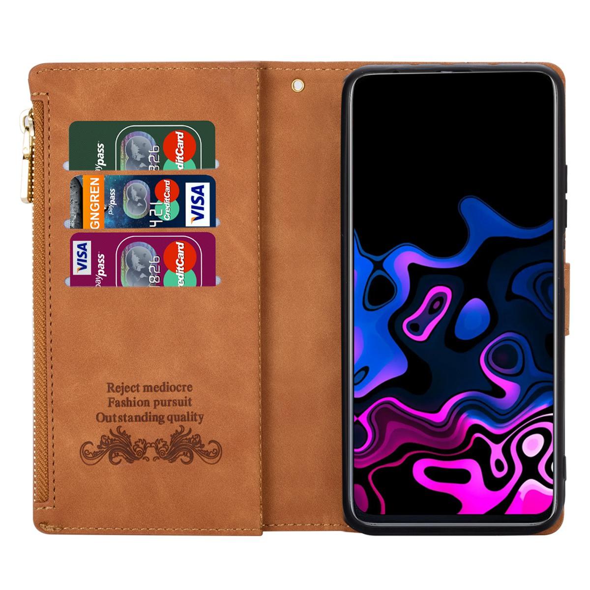 For Samsung Galaxy A54 5G Zipper Pocket Color Splicing PU Leather Phone Case Imprinting Lines Wallet Stand Flip Cover with Strap Brown
For Samsung Galaxy A54 5G Zipper Pocket Color Splicing PU Leather Phone Case Imprinting Lines Wallet Stand Flip Cover with Strap Brown